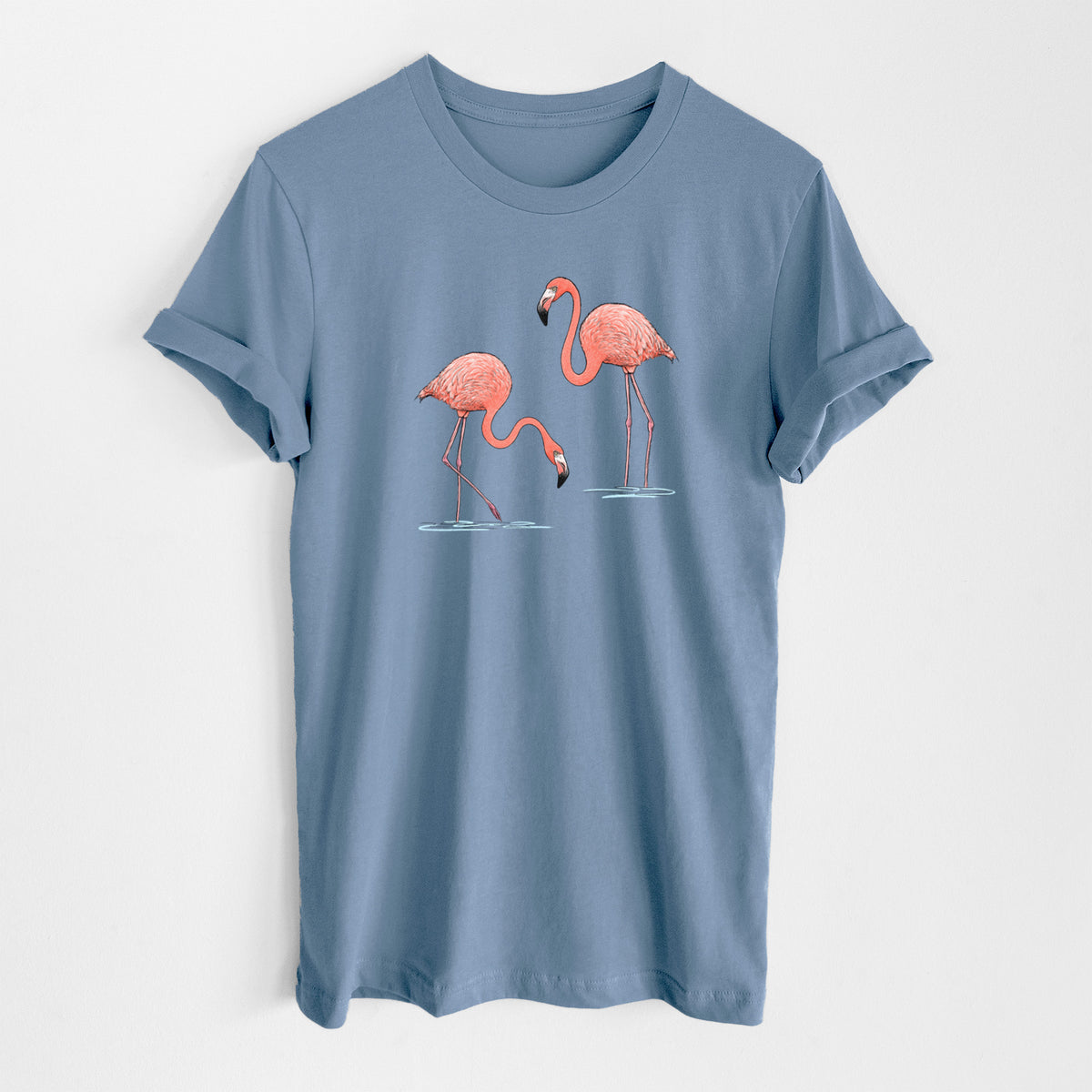 American Flamingos - Phoenicopterus ruber - Lightweight 100% Cotton Unisex Crewneck