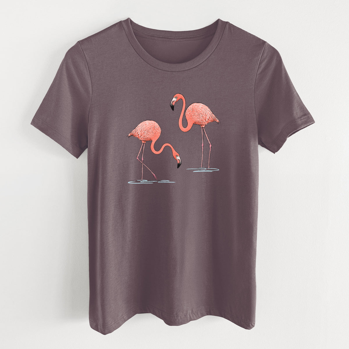 American Flamingos - Phoenicopterus ruber - Women's Lightweight Relaxed Fit 100% Cotton Crewneck