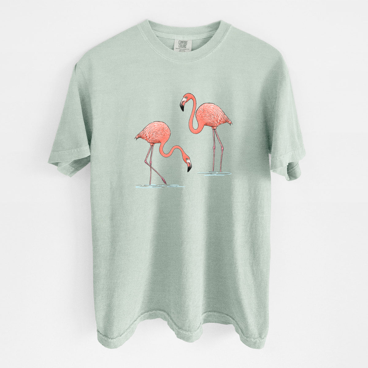 American Flamingos - Phoenicopterus ruber - Unisex Comfort Colors Garment-Dyed Heavyweight T-shirt