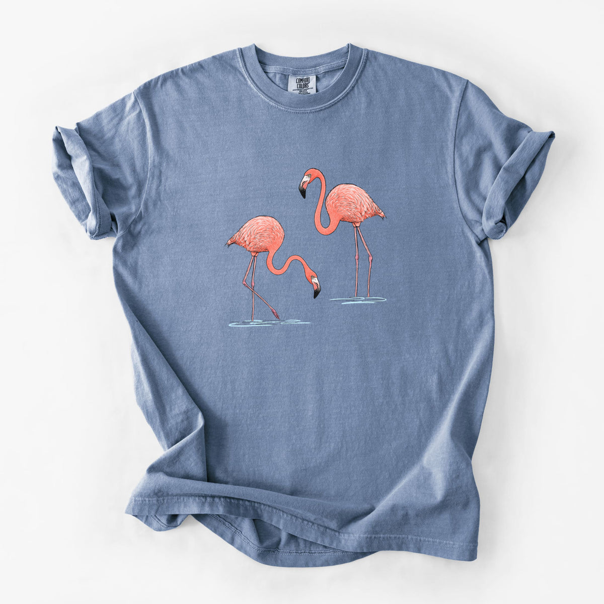 American Flamingos - Phoenicopterus ruber - Unisex Comfort Colors Garment-Dyed Heavyweight T-shirt