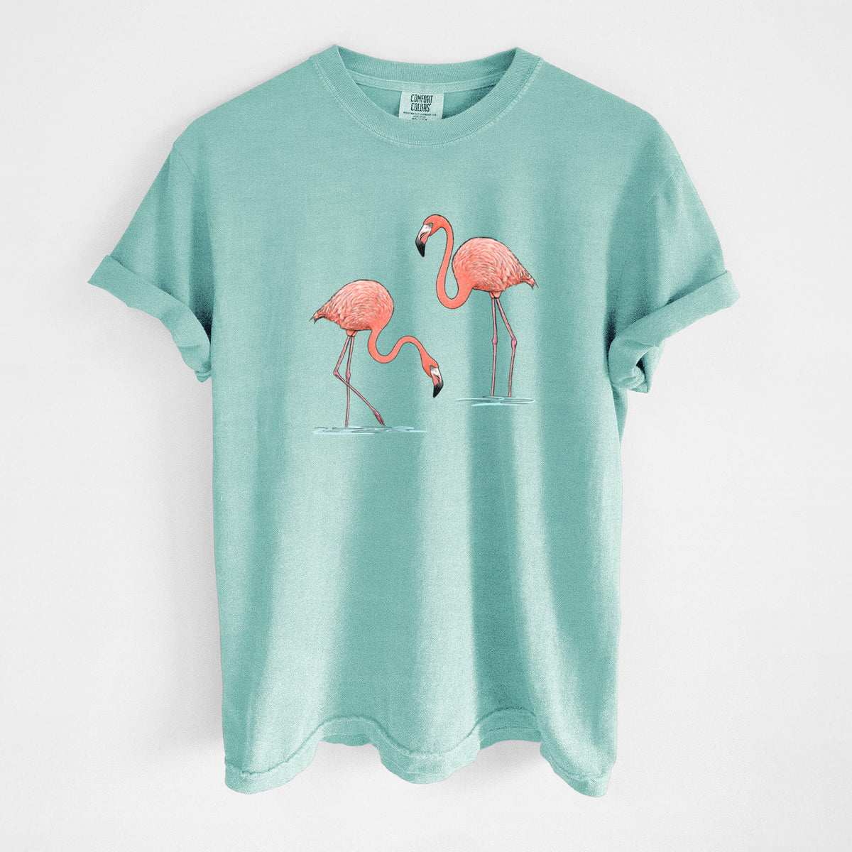 American Flamingos - Phoenicopterus ruber - Unisex Comfort Colors Garment-Dyed Heavyweight T-shirt