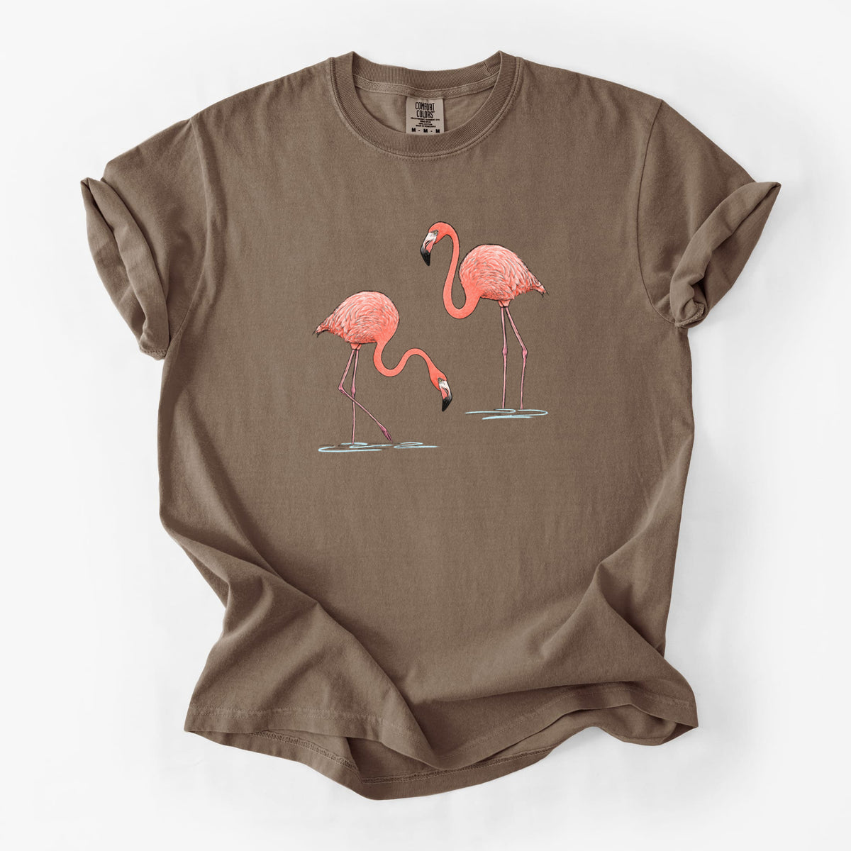 American Flamingos - Phoenicopterus ruber - Unisex Comfort Colors Garment-Dyed Heavyweight T-shirt