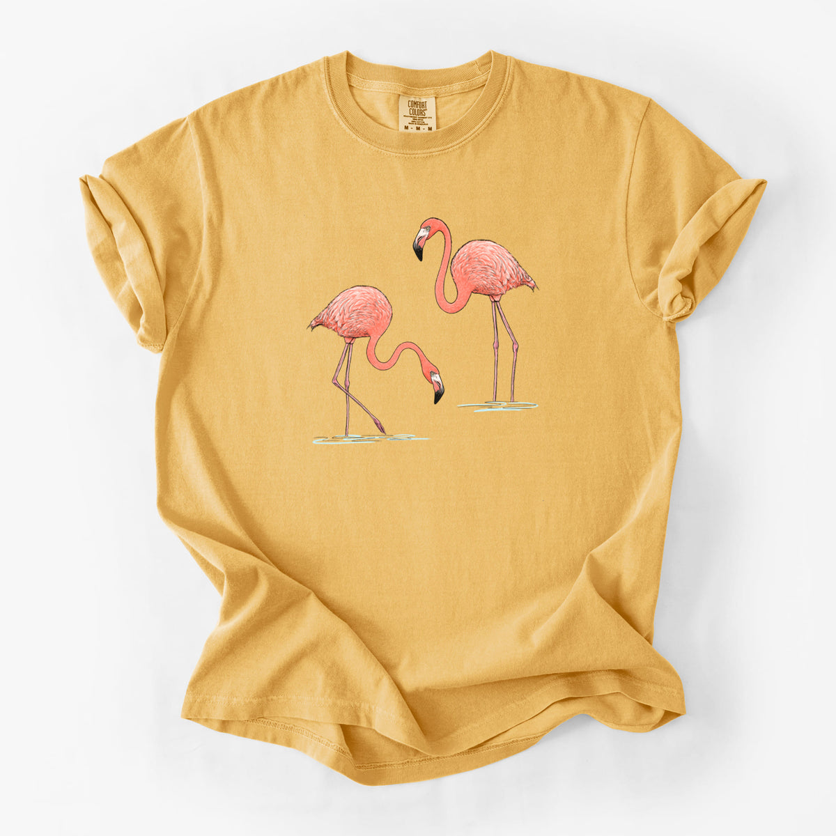 American Flamingos - Phoenicopterus ruber - Unisex Comfort Colors Garment-Dyed Heavyweight T-shirt