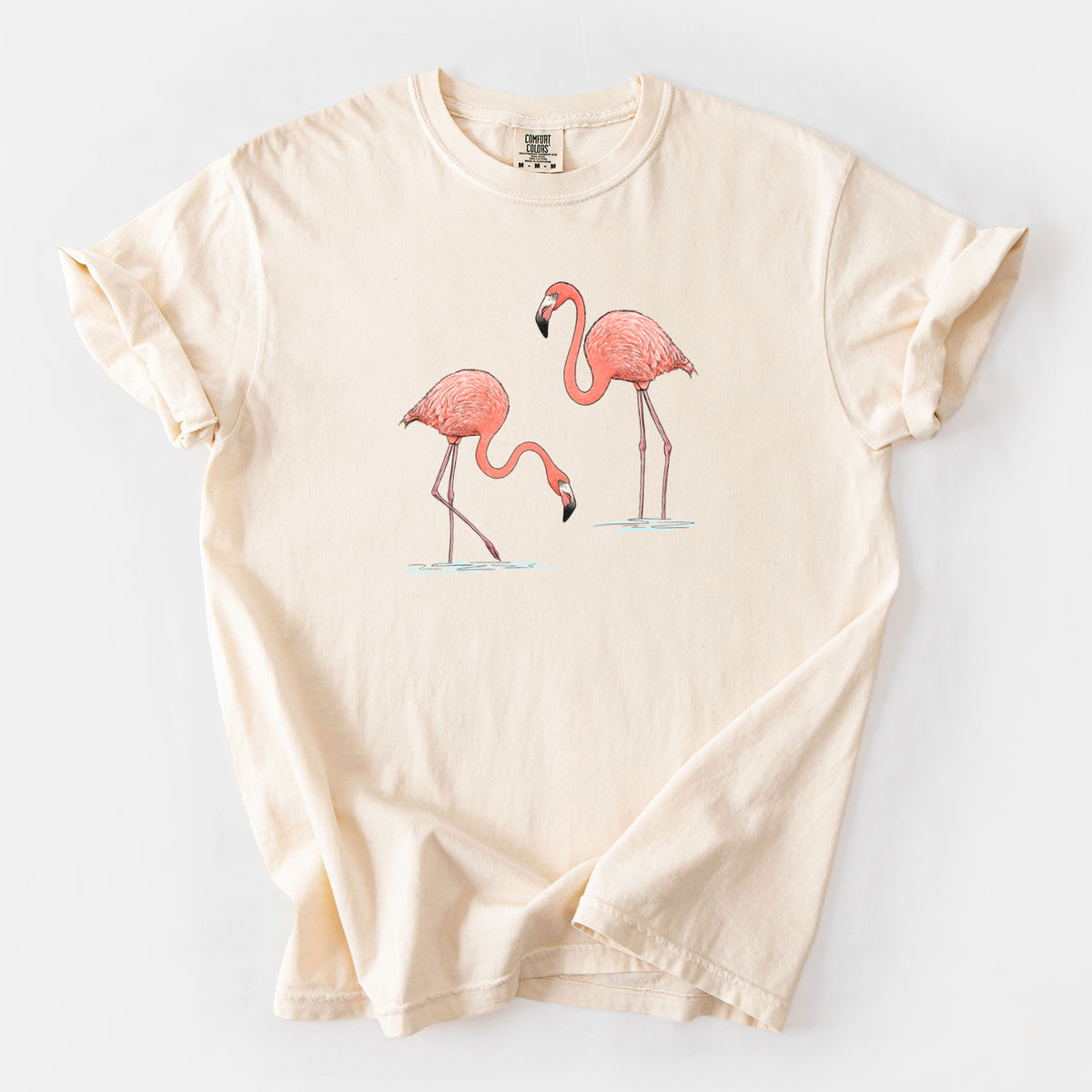 American Flamingos - Phoenicopterus ruber - Unisex Comfort Colors Garment-Dyed Heavyweight T-shirt