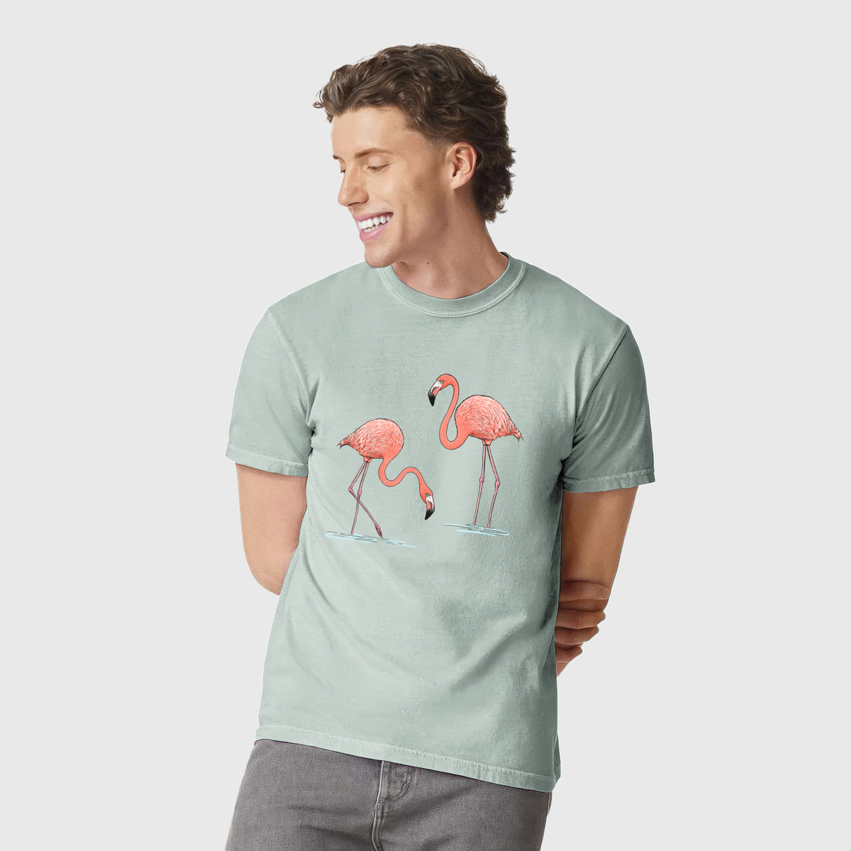 American Flamingos - Phoenicopterus ruber - Unisex Comfort Colors Garment-Dyed Heavyweight T-shirt