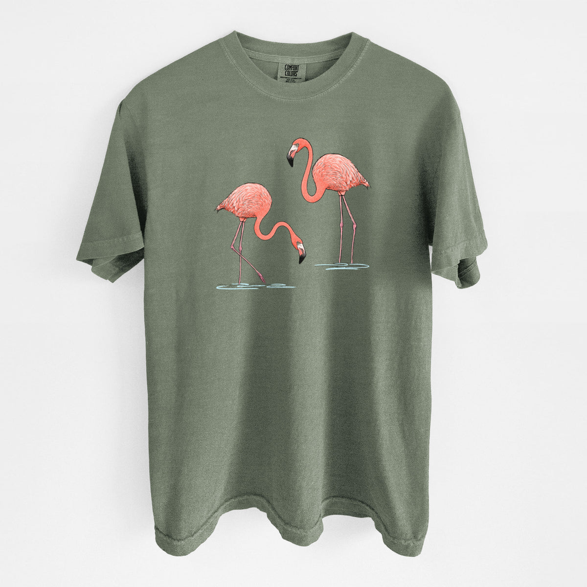 American Flamingos - Phoenicopterus ruber - Unisex Comfort Colors Garment-Dyed Heavyweight T-shirt