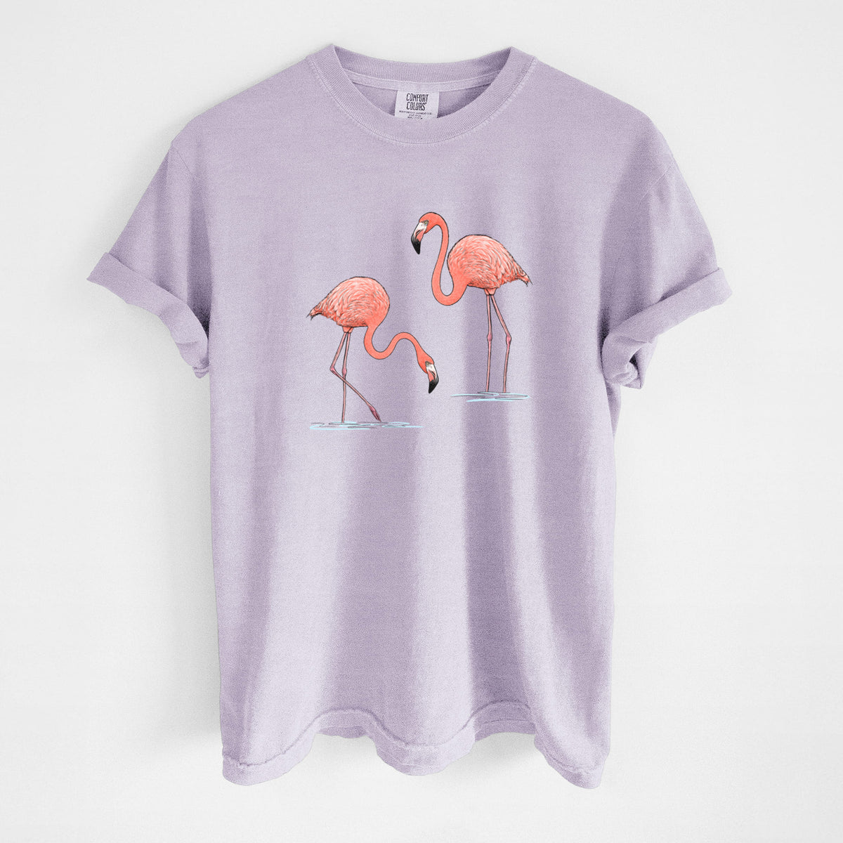 American Flamingos - Phoenicopterus ruber - Unisex Comfort Colors Garment-Dyed Heavyweight T-shirt