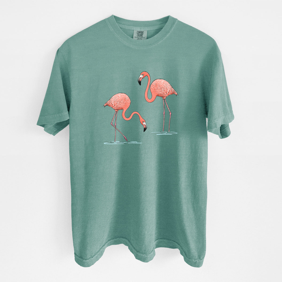 American Flamingos - Phoenicopterus ruber - Unisex Comfort Colors Garment-Dyed Heavyweight T-shirt