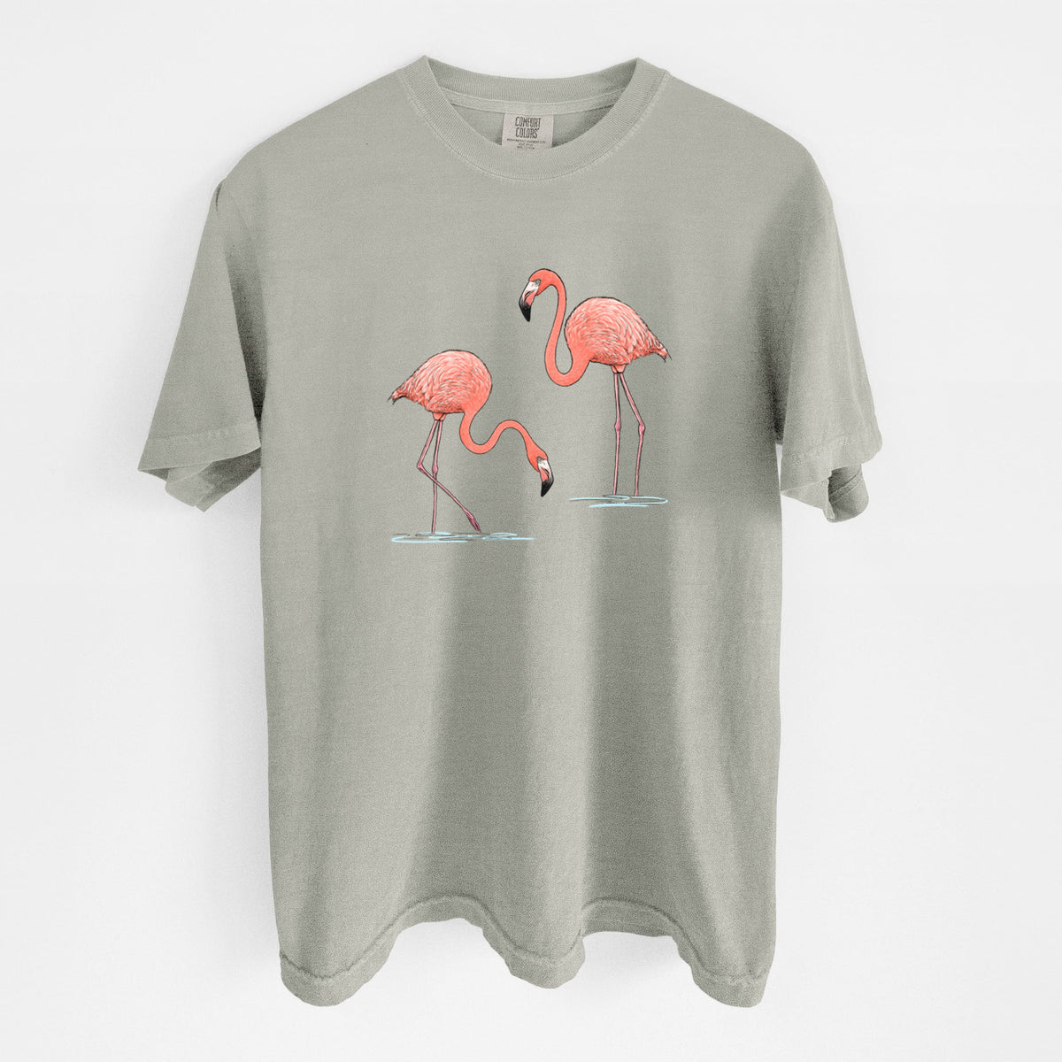 American Flamingos - Phoenicopterus ruber - Unisex Comfort Colors Garment-Dyed Heavyweight T-shirt