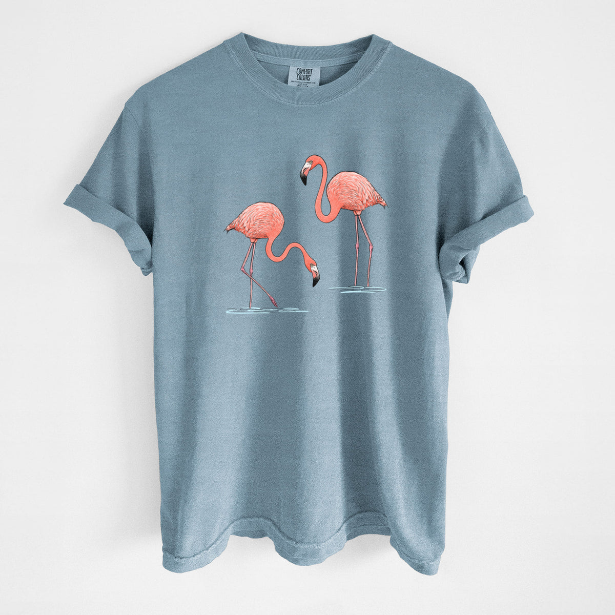 American Flamingos - Phoenicopterus ruber - Unisex Comfort Colors Garment-Dyed Heavyweight T-shirt