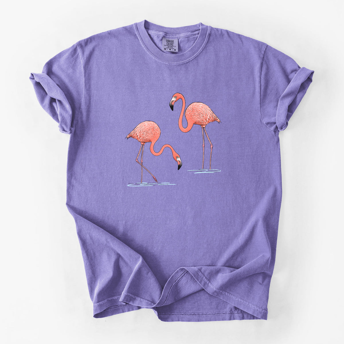 American Flamingos - Phoenicopterus ruber - Unisex Comfort Colors Garment-Dyed Heavyweight T-shirt