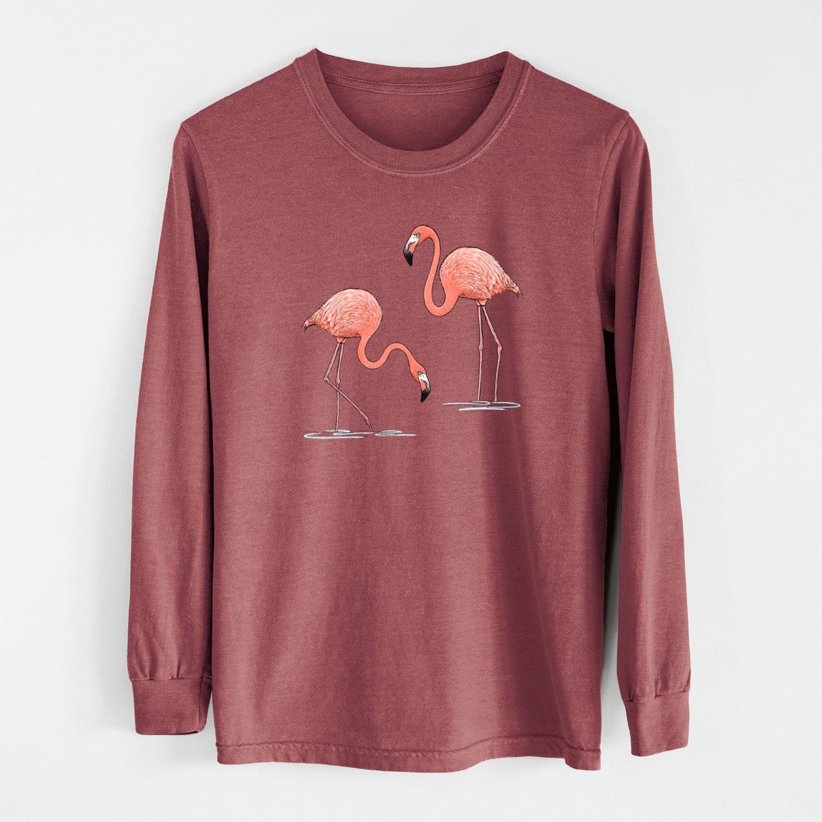 American Flamingos - Phoenicopterus ruber - Unisex Comfort Colors 100% Cotton Long Sleeve