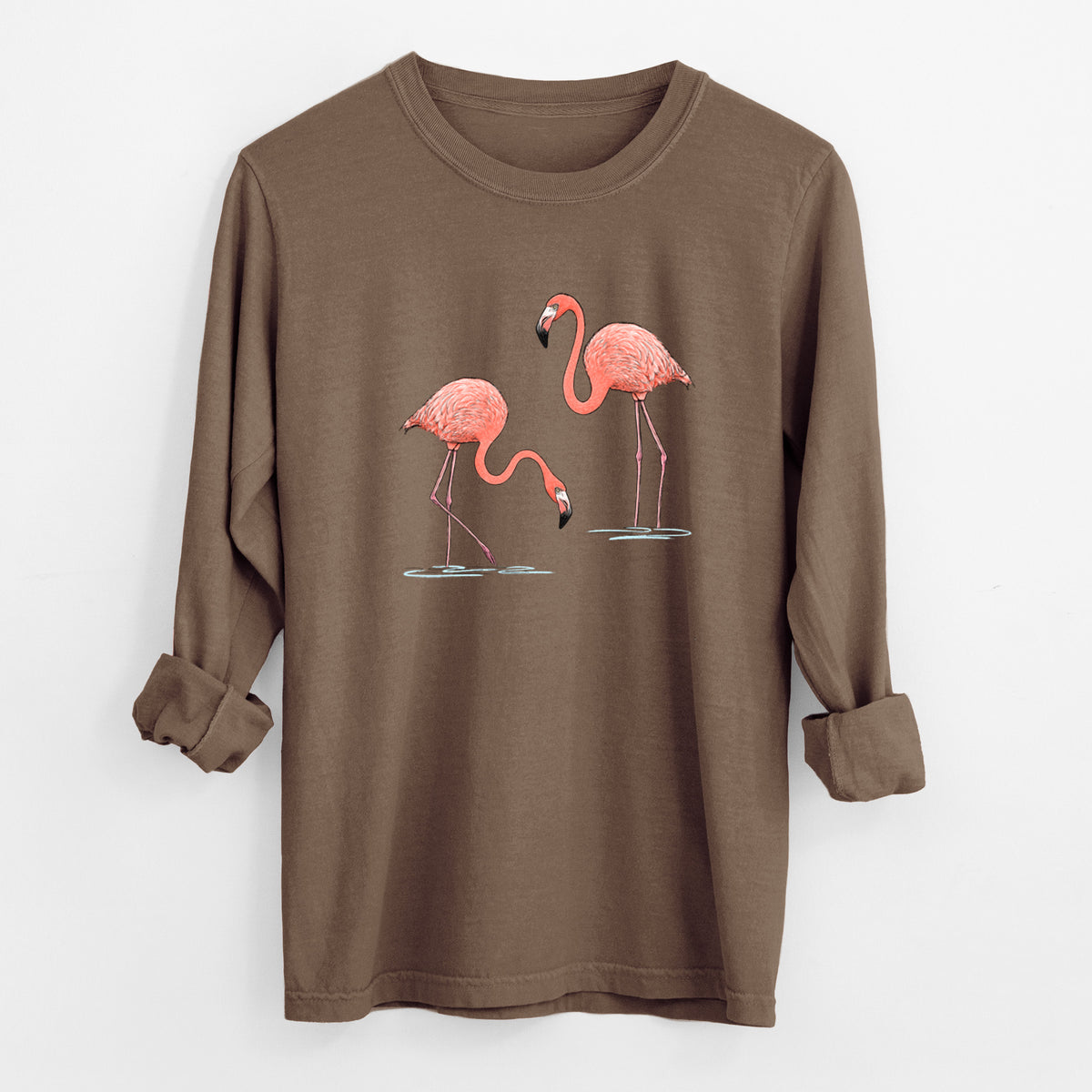 American Flamingos - Phoenicopterus ruber - Unisex Comfort Colors 100% Cotton Long Sleeve