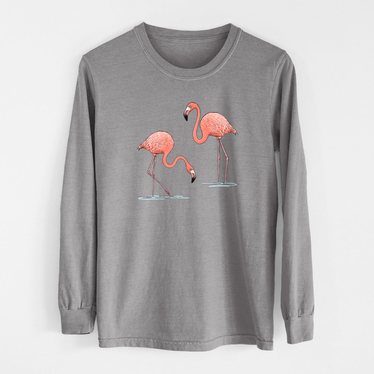 American Flamingos - Phoenicopterus ruber - Unisex Comfort Colors 100% Cotton Long Sleeve