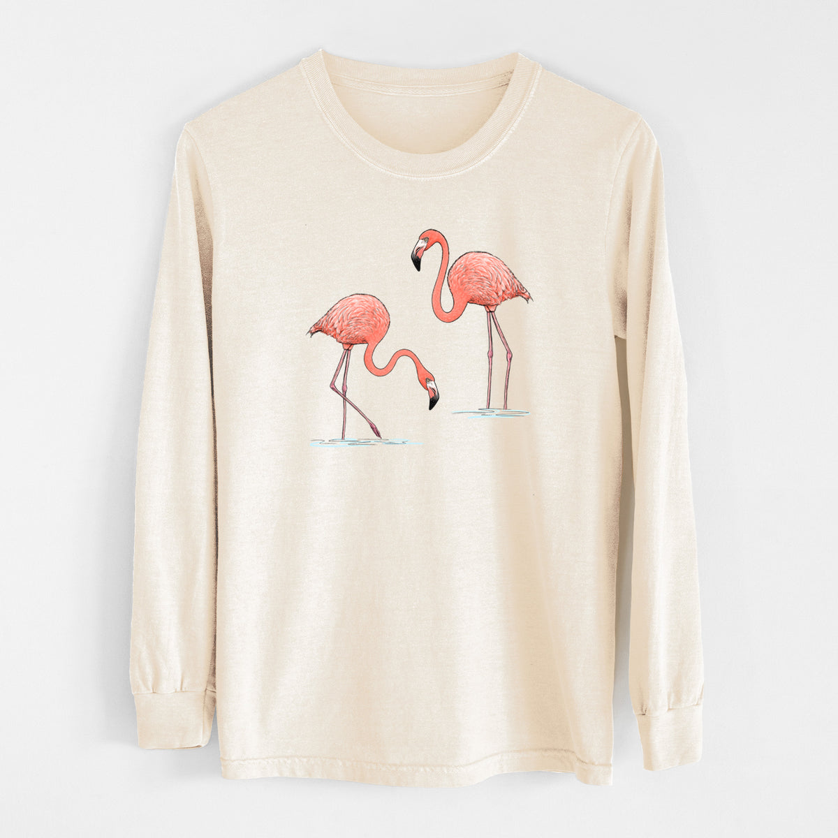 American Flamingos - Phoenicopterus ruber - Unisex Comfort Colors 100% Cotton Long Sleeve