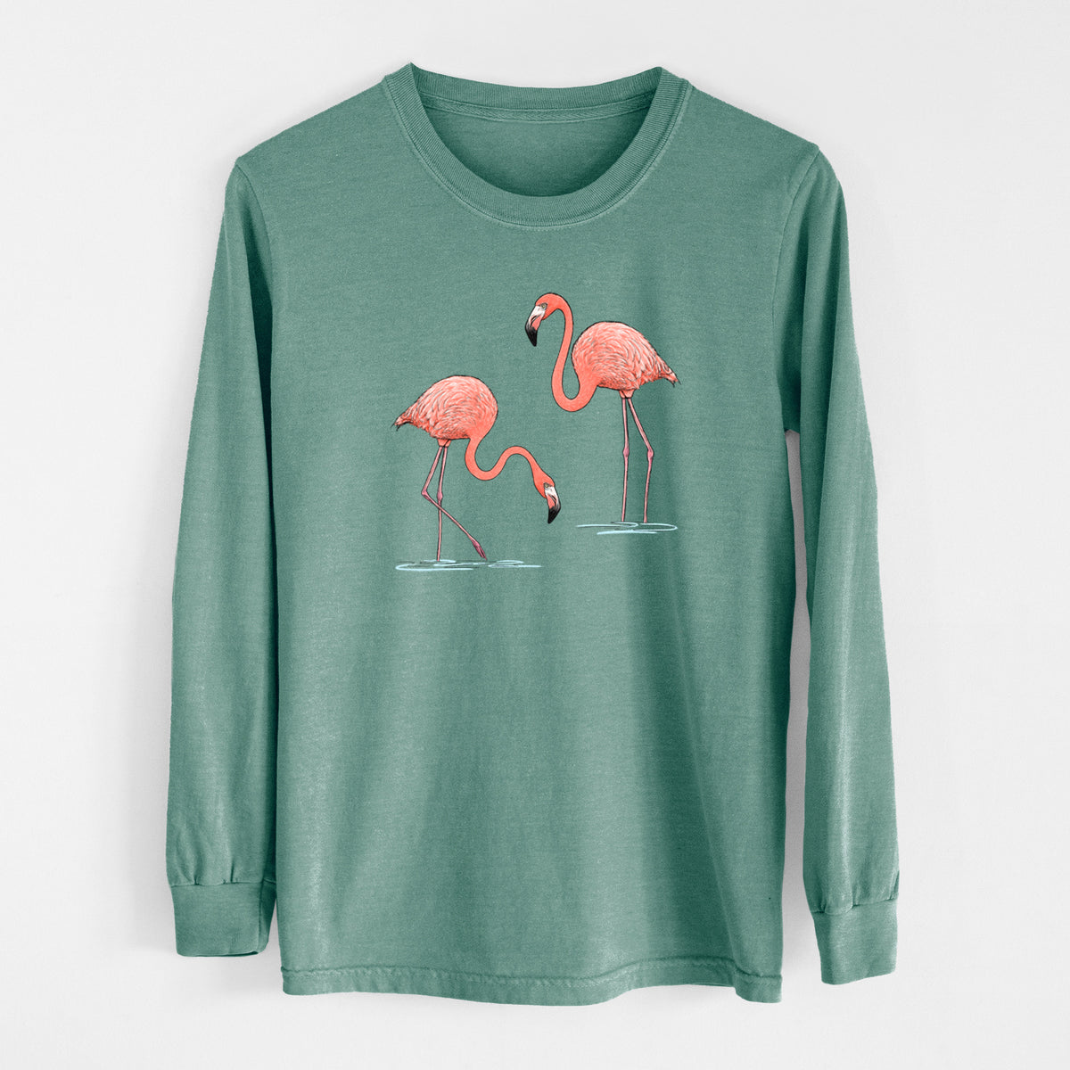 American Flamingos - Phoenicopterus ruber - Unisex Comfort Colors 100% Cotton Long Sleeve