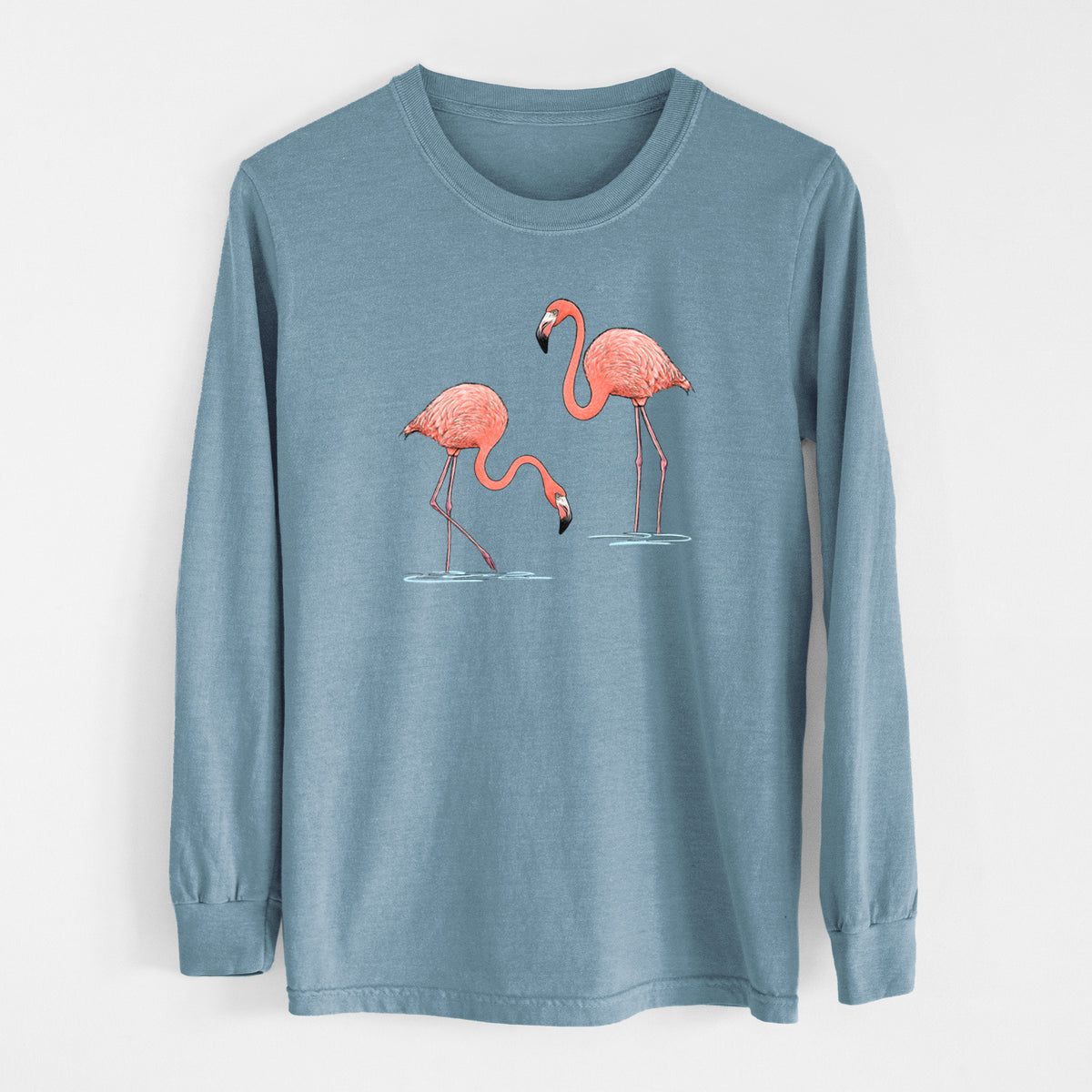 American Flamingos - Phoenicopterus ruber - Unisex Comfort Colors 100% Cotton Long Sleeve