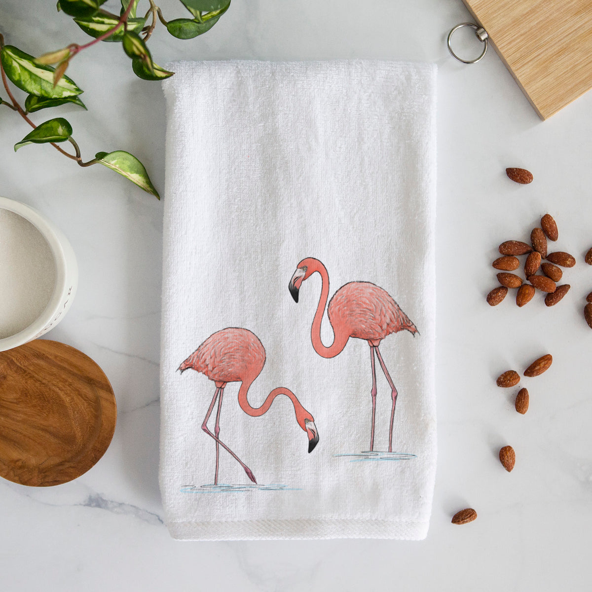 American Flamingos - Phoenicopterus ruber - Premium Hand Towel