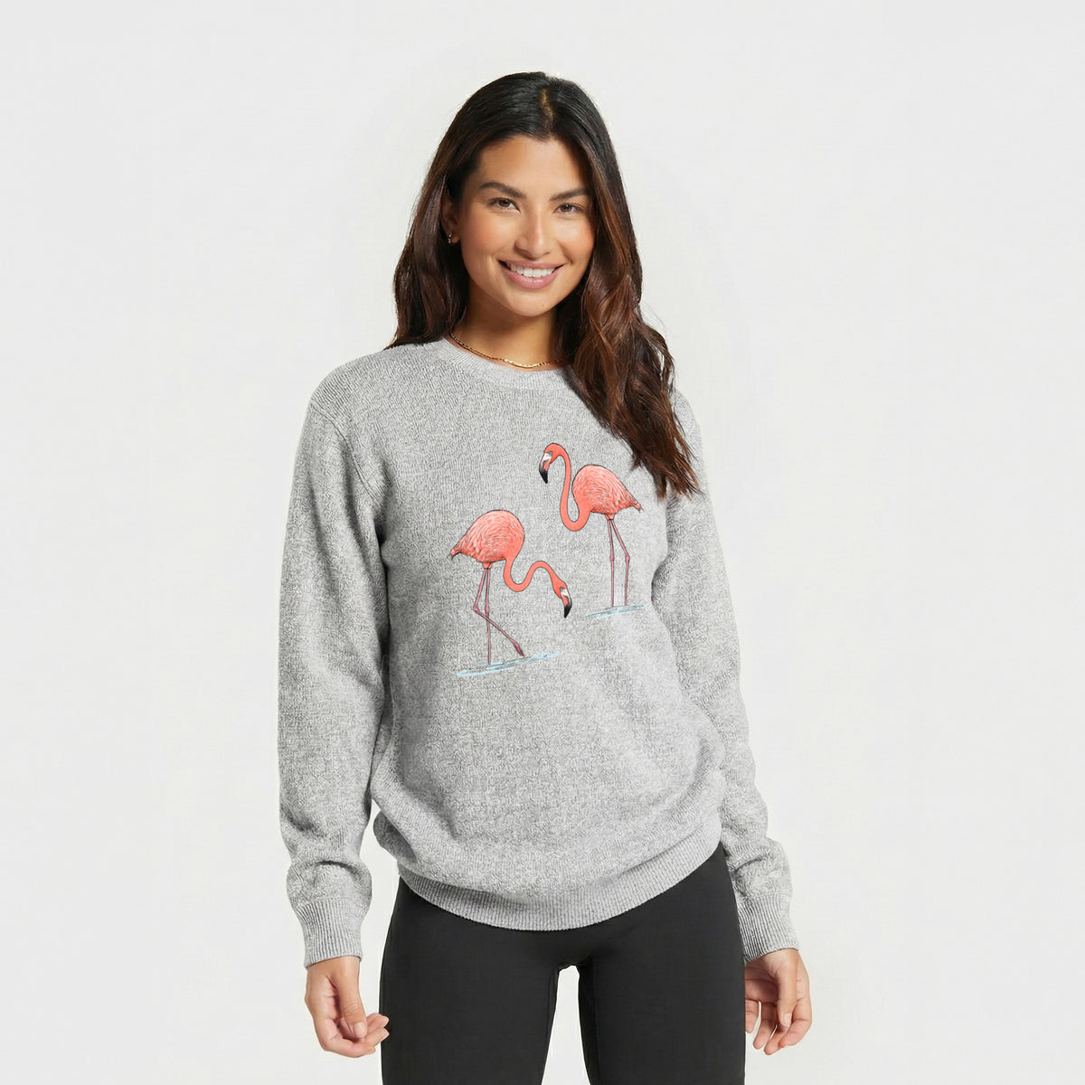 American Flamingos - Phoenicopterus ruber - Knit Sweatshirt