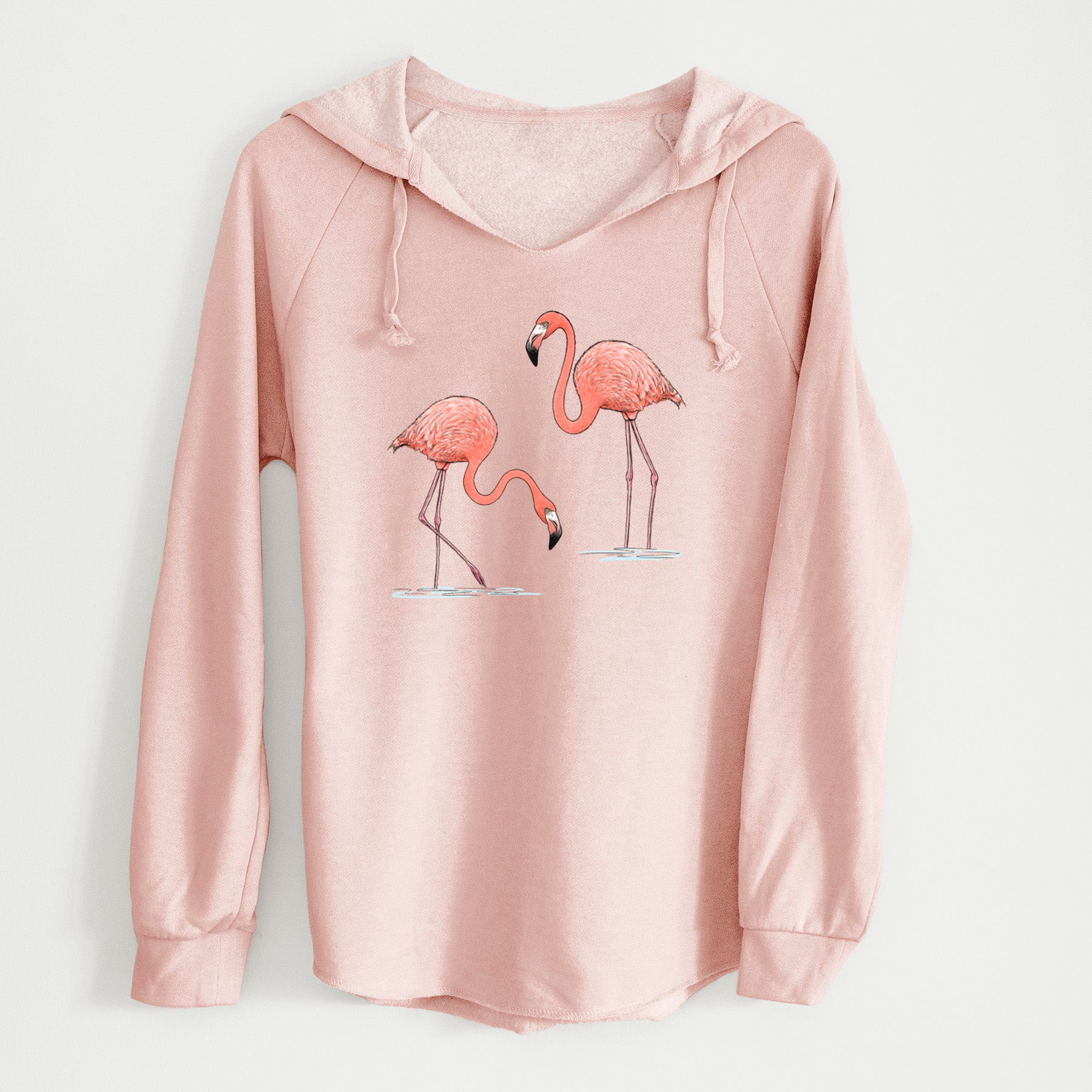 American Flamingos - Phoenicopterus ruber - Cali Wave Hooded Sweatshirt