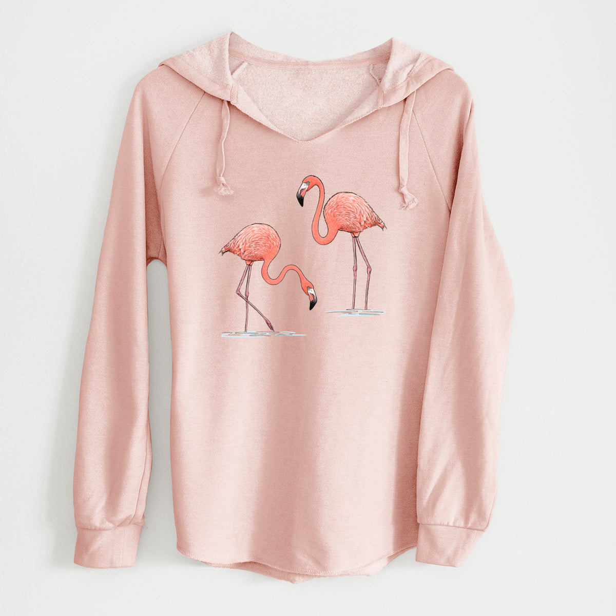 American Flamingos - Phoenicopterus ruber - Cali Wave Hooded Sweatshirt