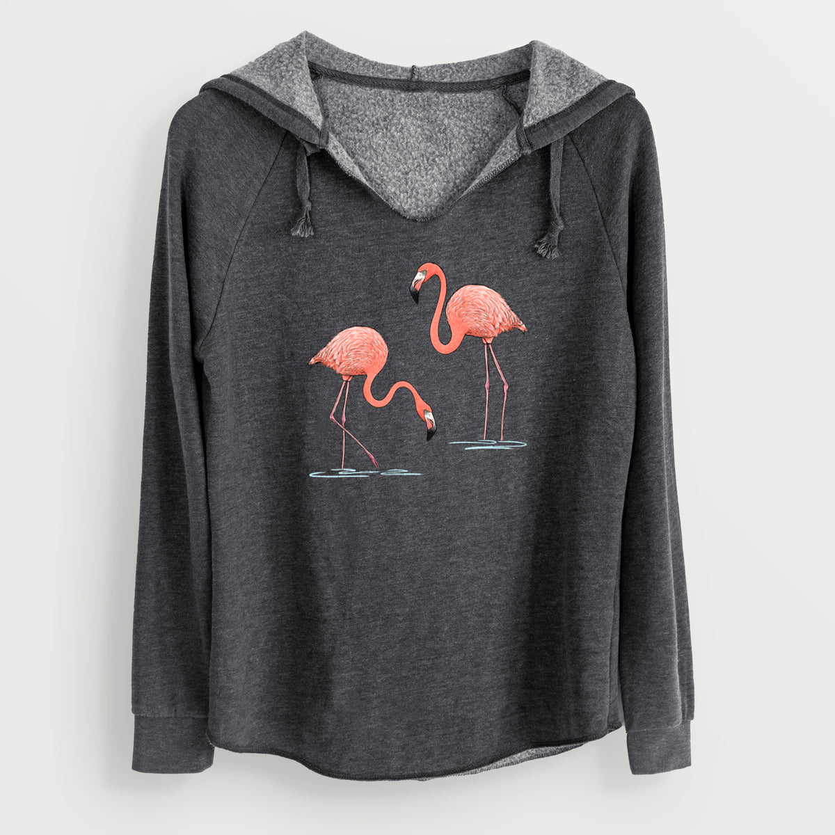 American Flamingos - Phoenicopterus ruber - Cali Wave Hooded Sweatshirt
