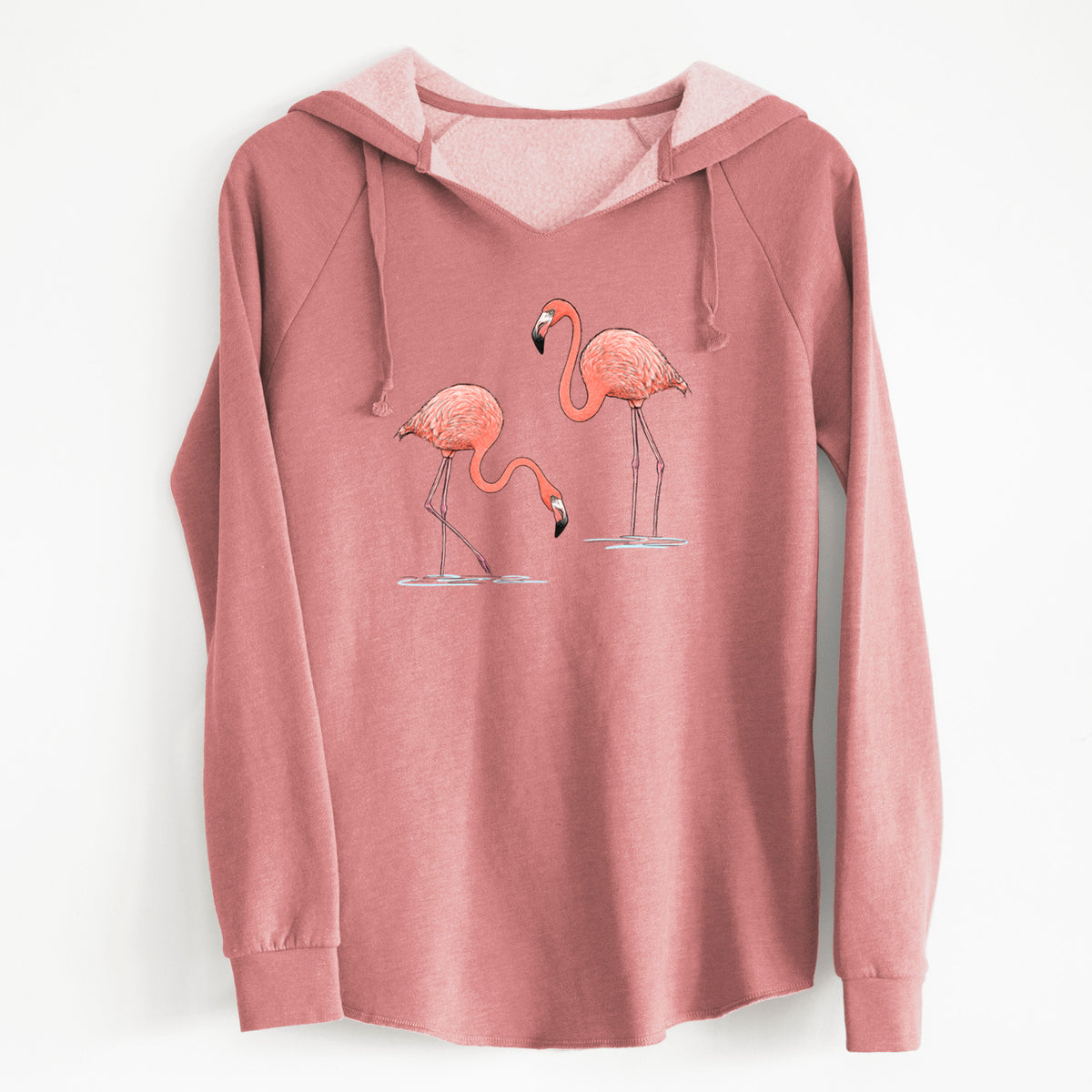 American Flamingos - Phoenicopterus ruber - Cali Wave Hooded Sweatshirt