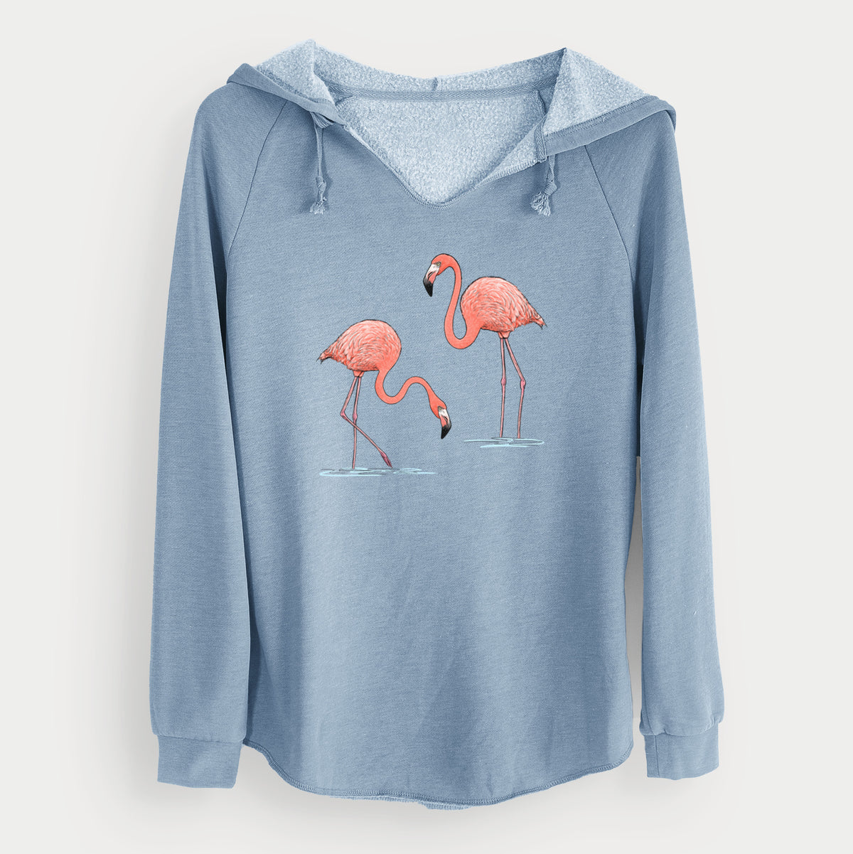 American Flamingos - Phoenicopterus ruber - Cali Wave Hooded Sweatshirt