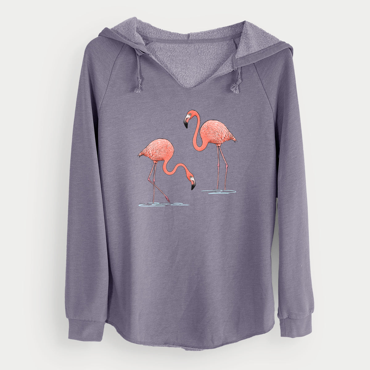 American Flamingos - Phoenicopterus ruber - Cali Wave Hooded Sweatshirt