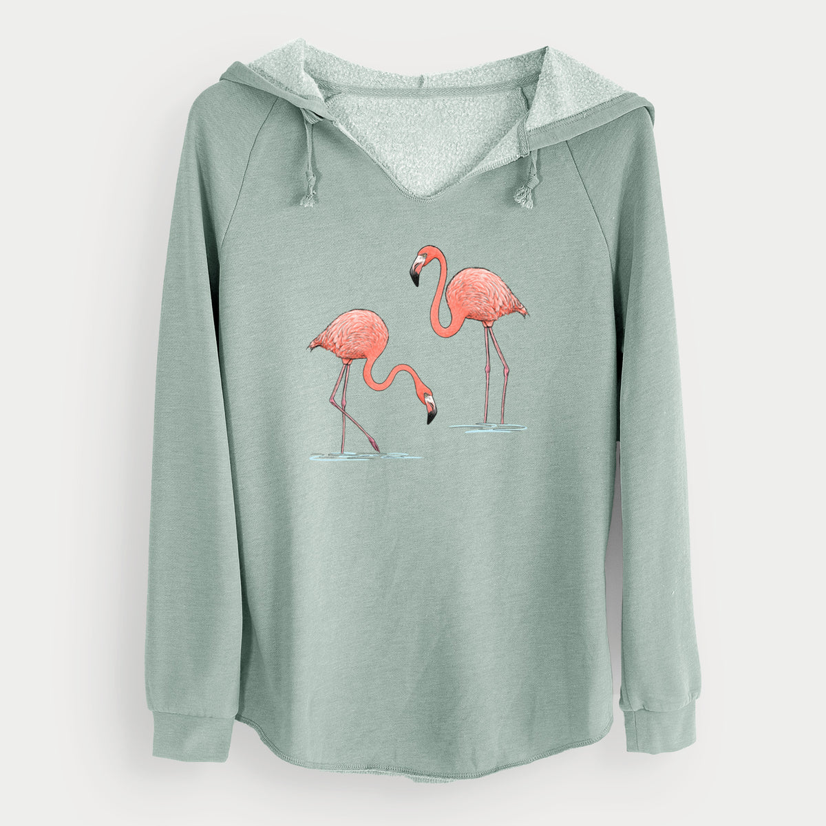 American Flamingos - Phoenicopterus ruber - Cali Wave Hooded Sweatshirt