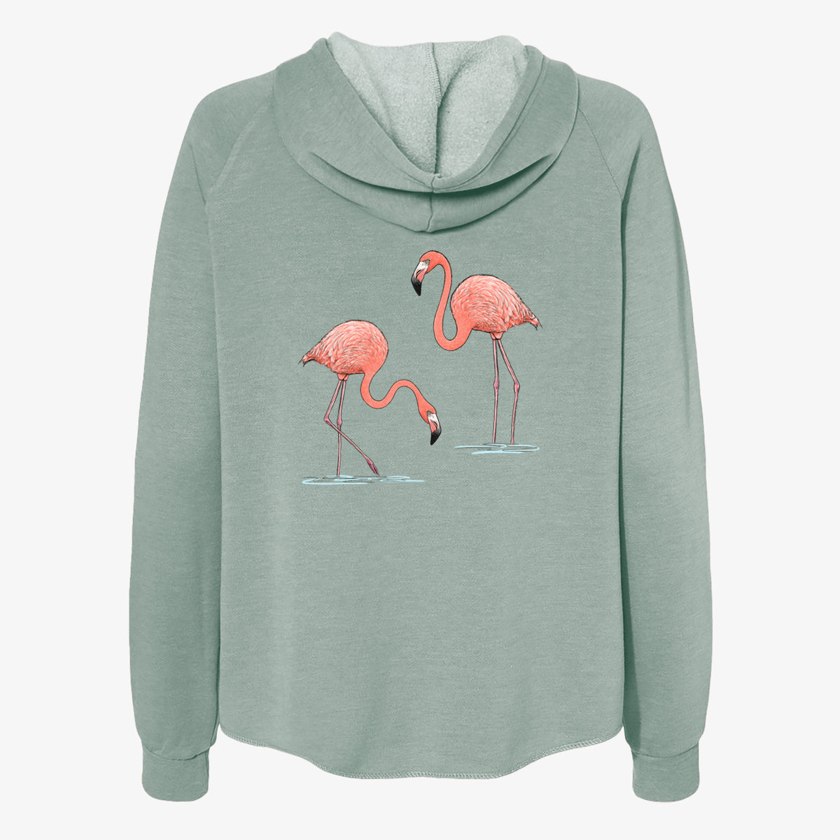 American Flamingos - Phoenicopterus ruber - Women's Cali Wave Zip-Up Sweatshirt