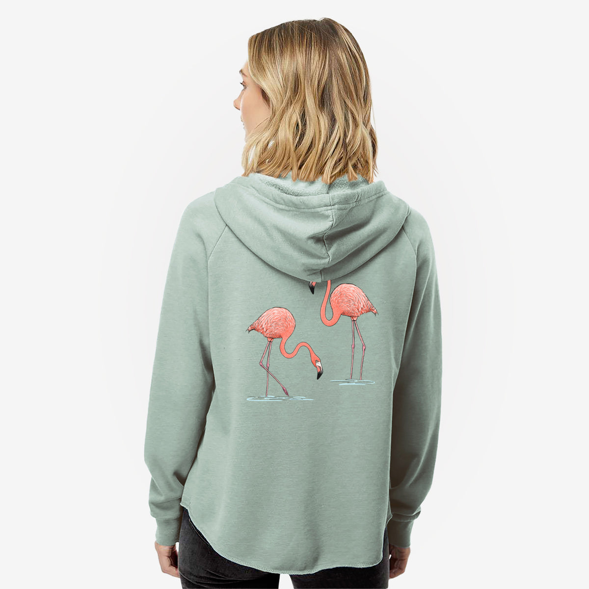 American Flamingos - Phoenicopterus ruber - Women's Cali Wave Zip-Up Sweatshirt