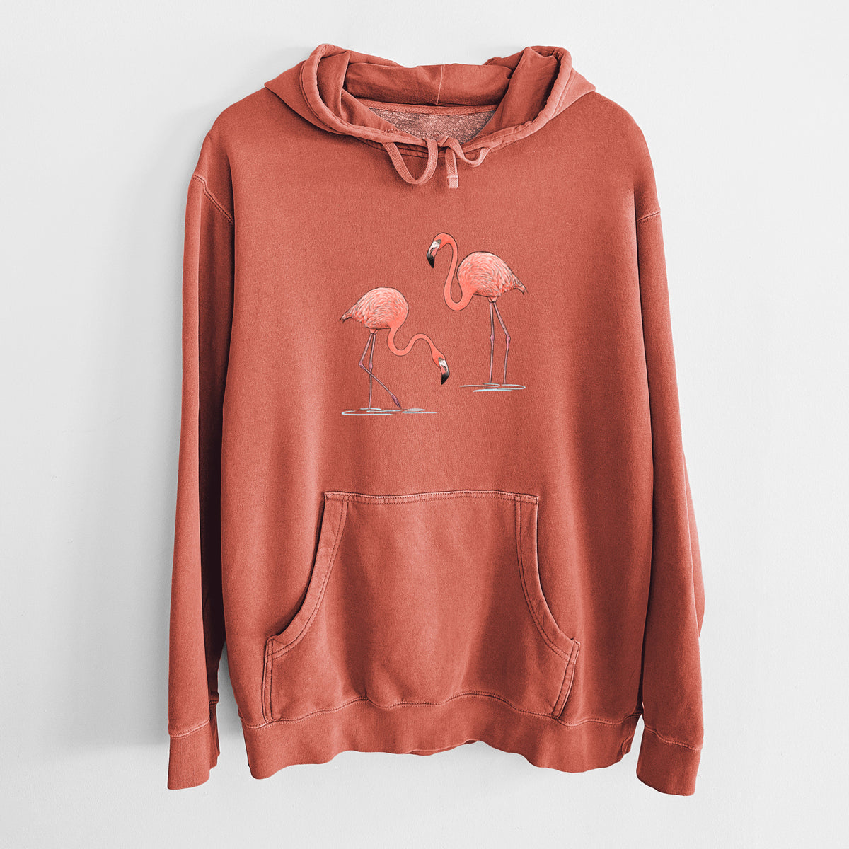 American Flamingos - Phoenicopterus ruber - Unisex Pigment Dyed Hoodie