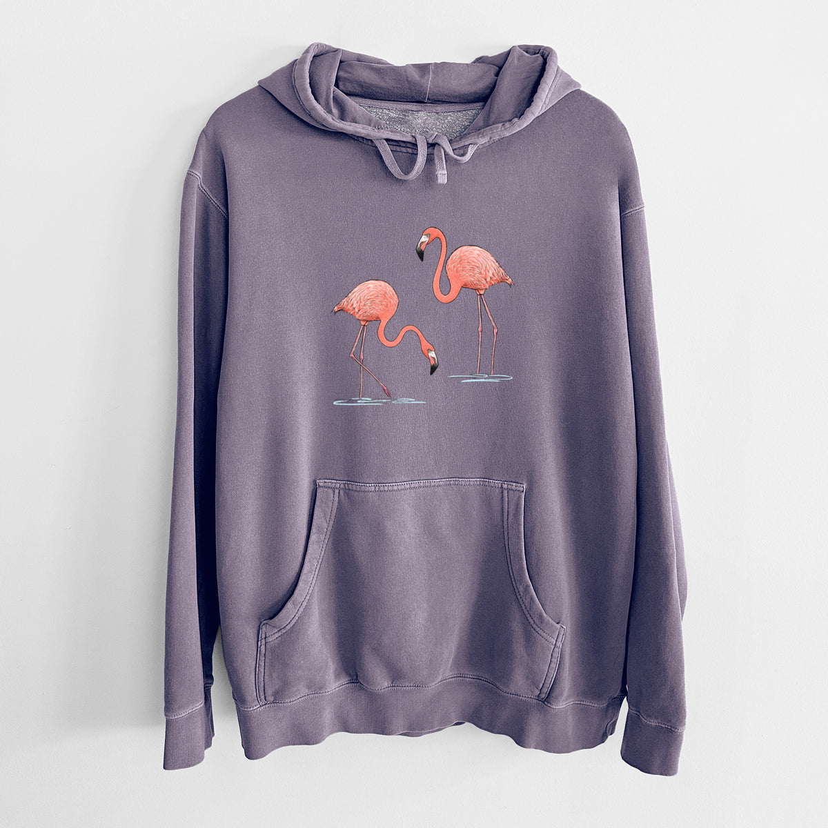 American Flamingos - Phoenicopterus ruber - Unisex Pigment Dyed Hoodie