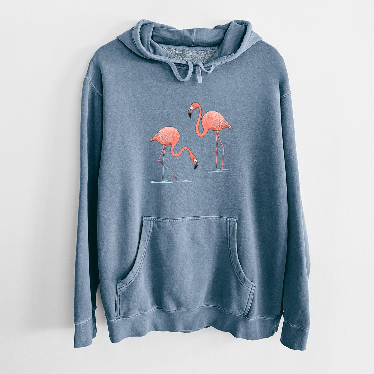 American Flamingos - Phoenicopterus ruber - Unisex Pigment Dyed Hoodie