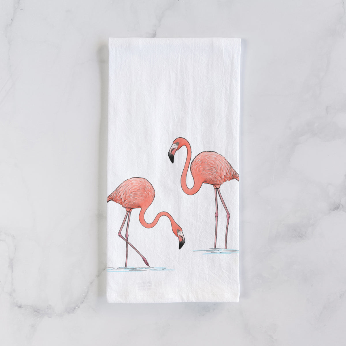 American Flamingos - Phoenicopterus ruber - Tea Towel