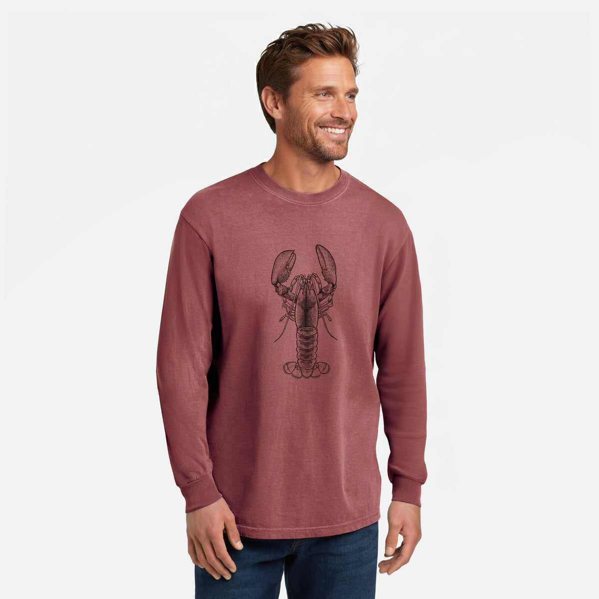 American Lobster - Homarus americanus - Unisex Comfort Colors 100% Cotton Long Sleeve