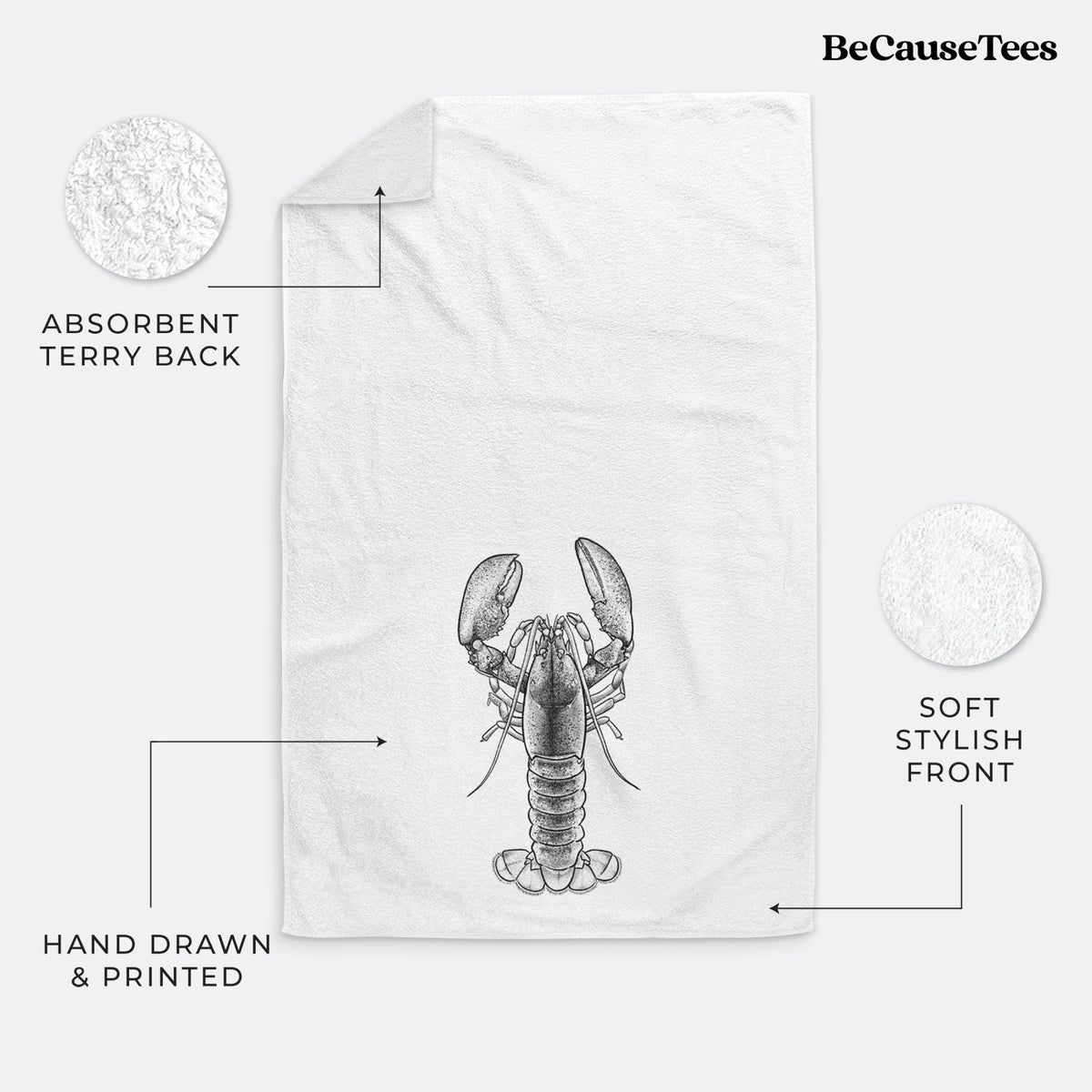 American Lobster - Homarus americanus Premium Decorative Hand Towel