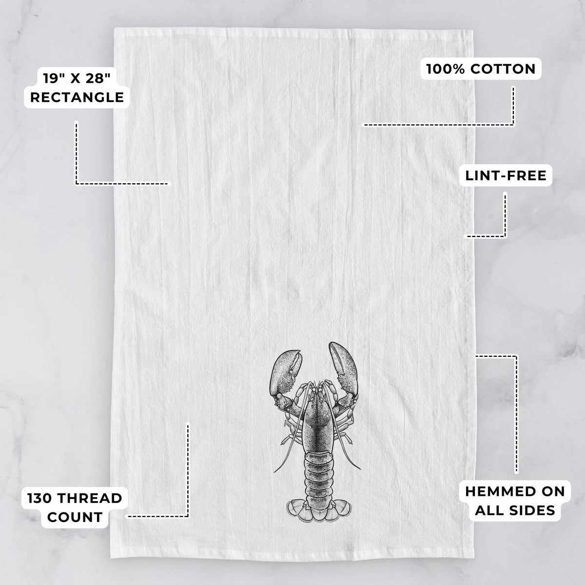 American Lobster - Homarus americanus Tea Towel