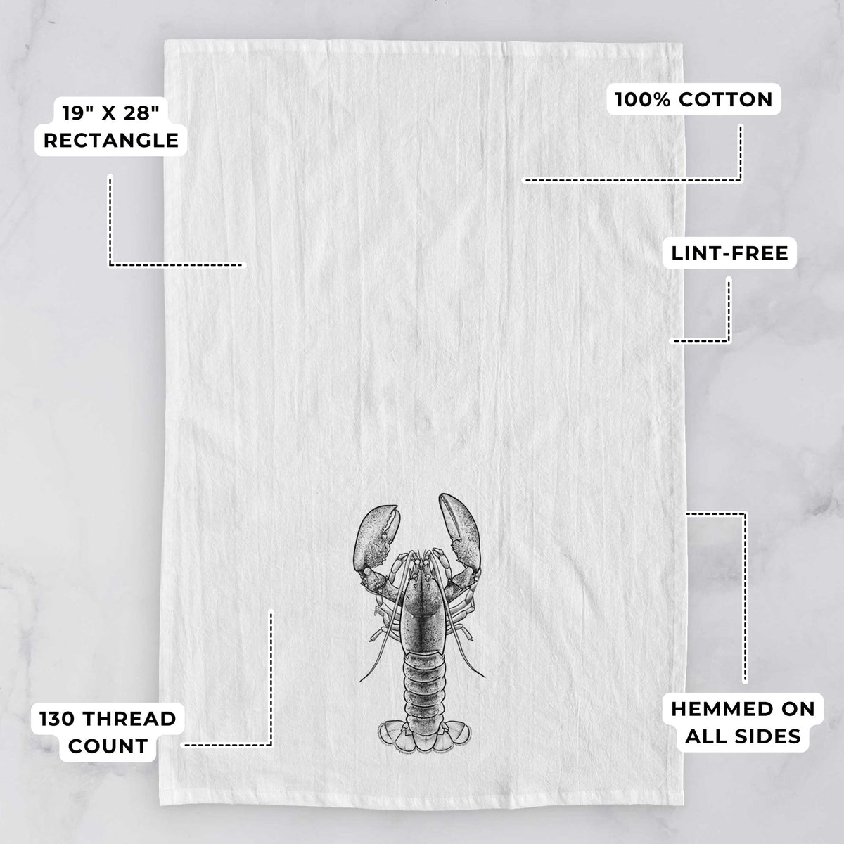 American Lobster - Homarus americanus Tea Towel