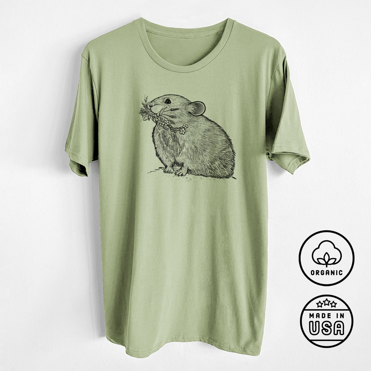 CLOSEOUT - Ochotona princeps - American Pika - Unisex Crewneck - Made in USA - 100% Organic Cotton