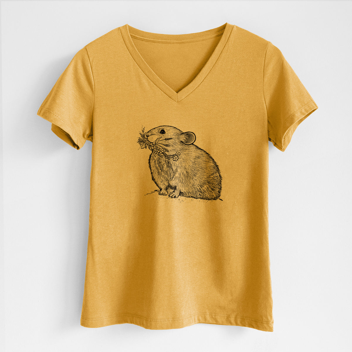 Ochotona princeps - American Pika - Women&#39;s Lightweight Relaxed Fit 100% Cotton V-neck