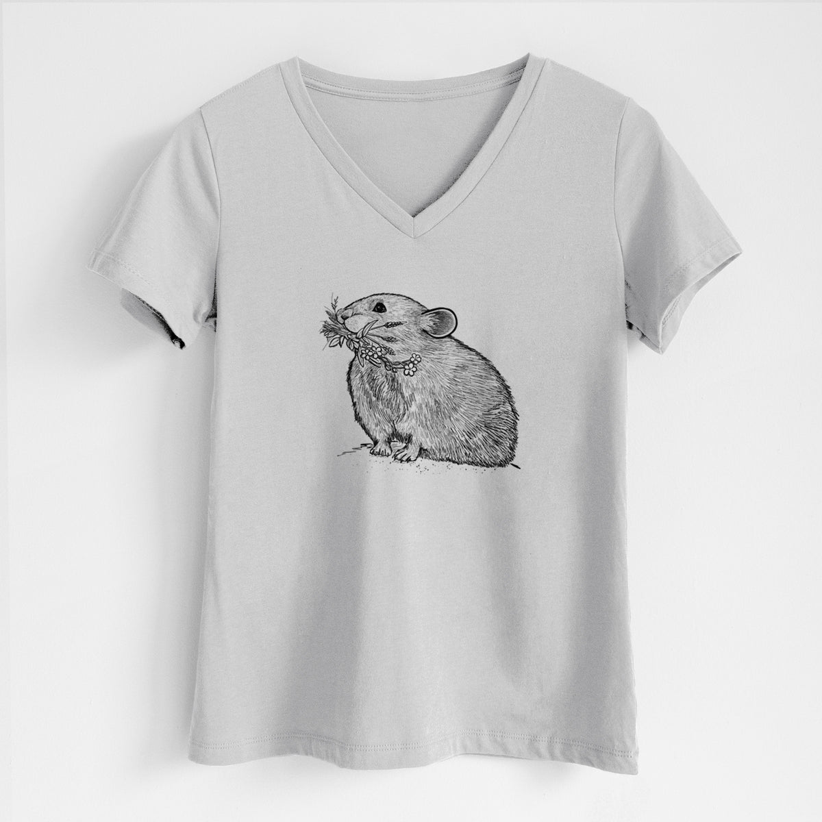 Ochotona princeps - American Pika - Women&#39;s Lightweight Relaxed Fit 100% Cotton V-neck