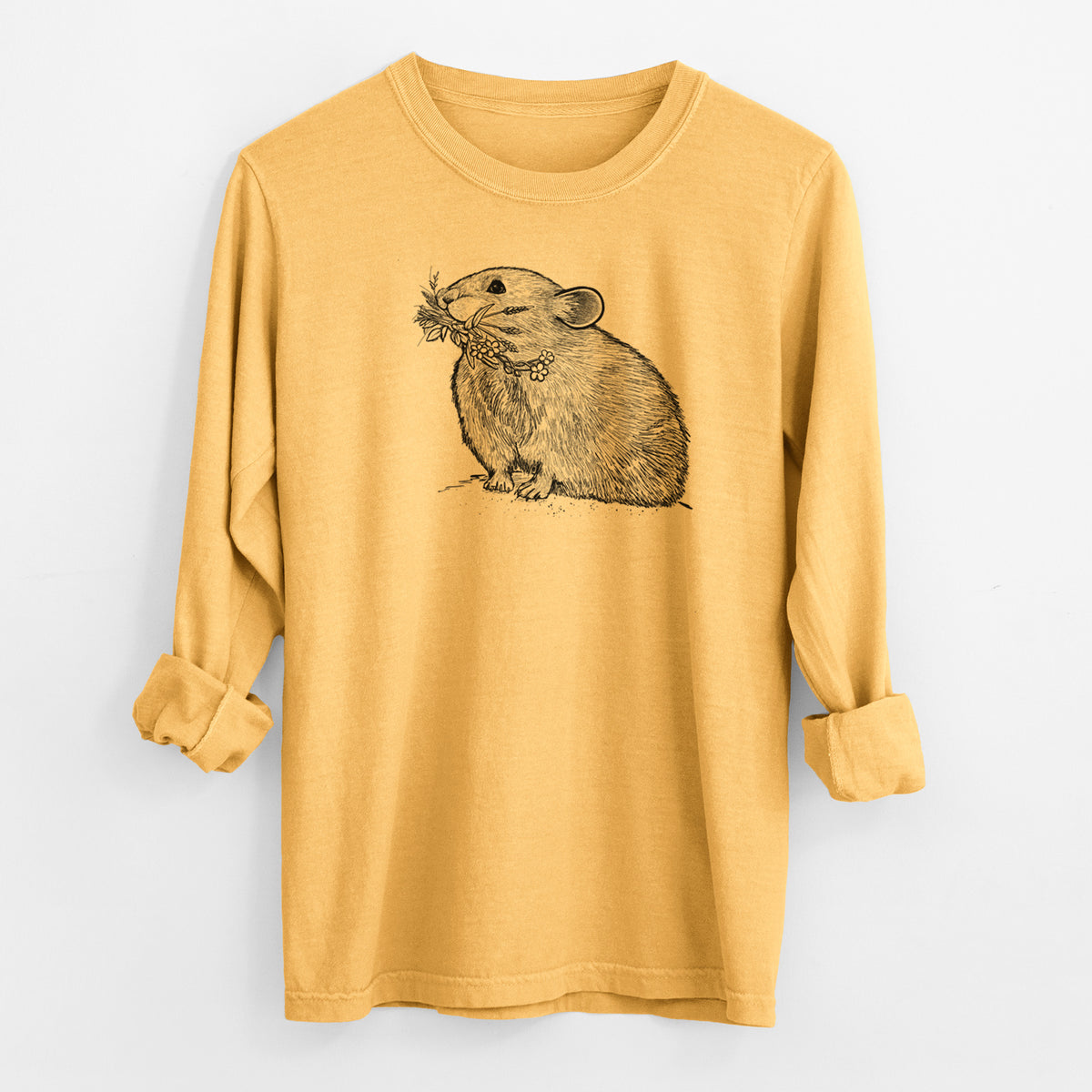 American Pika - Ochotona princeps - Men&#39;s Heavyweight 100% Cotton Long Sleeve