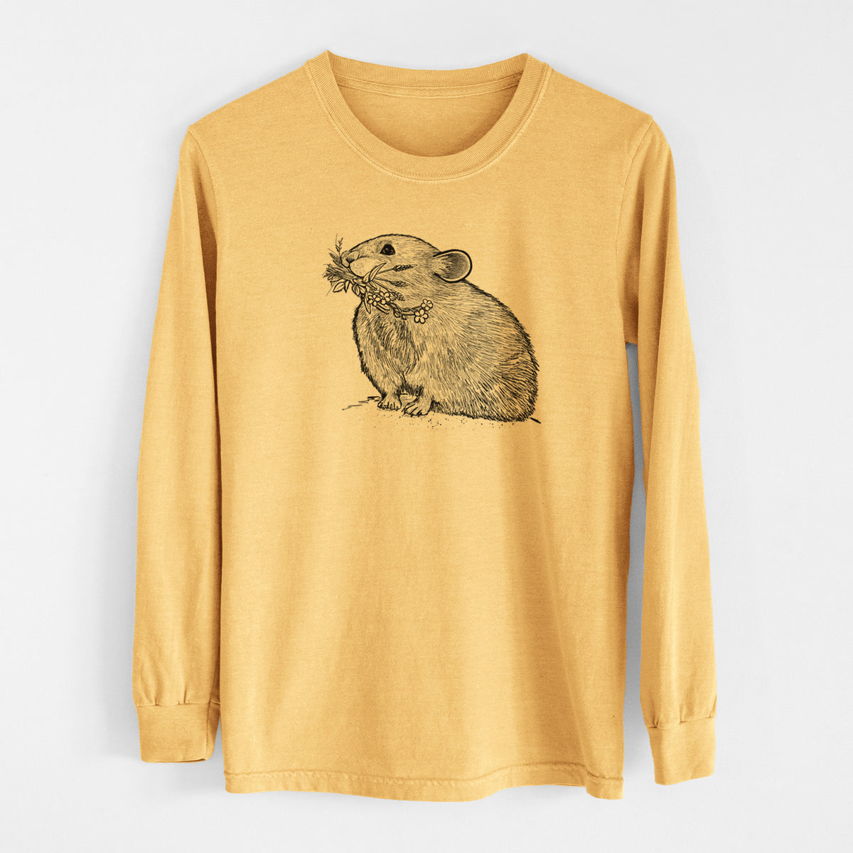 American Pika - Ochotona princeps - Men&#39;s Heavyweight 100% Cotton Long Sleeve