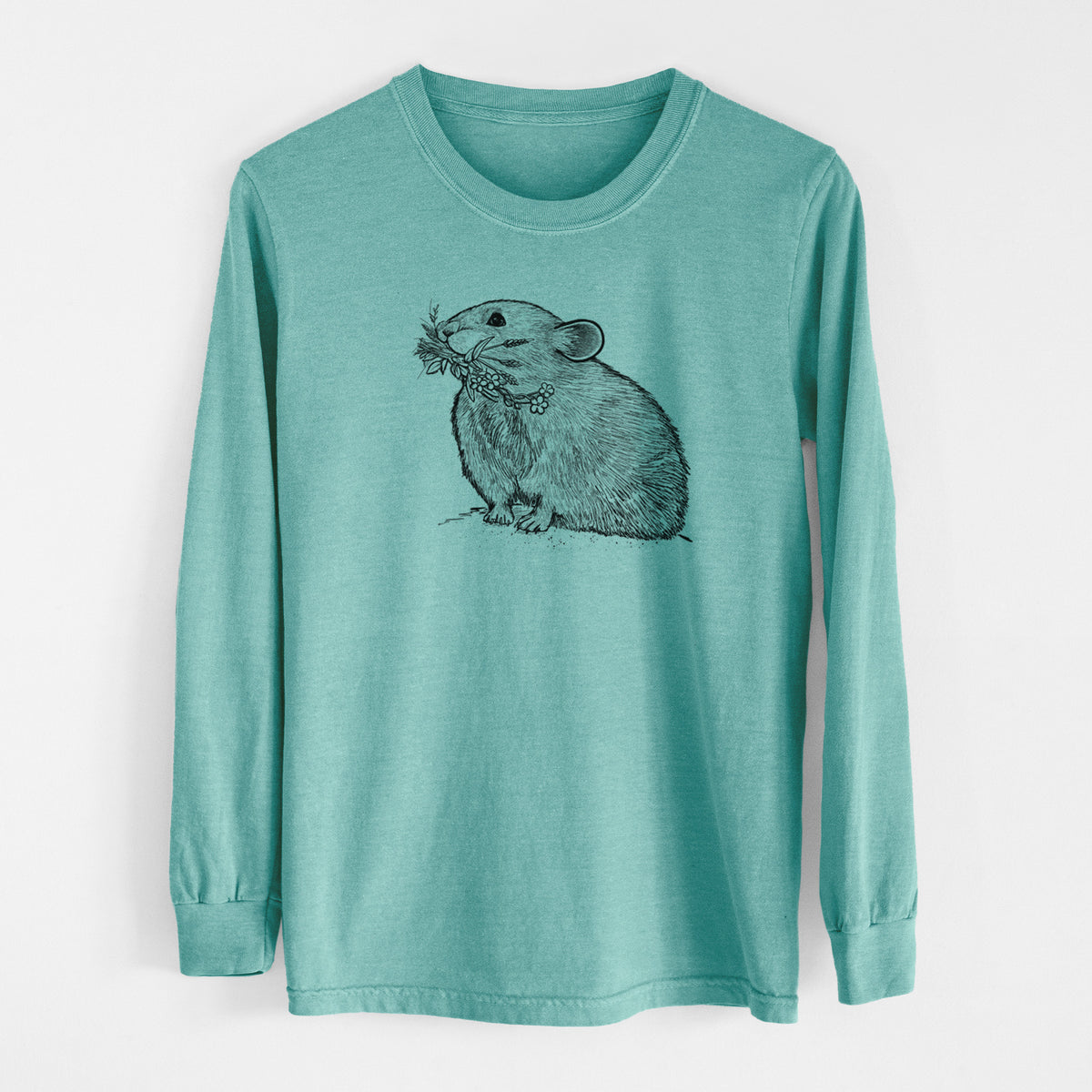 American Pika - Ochotona princeps - Men&#39;s Heavyweight 100% Cotton Long Sleeve