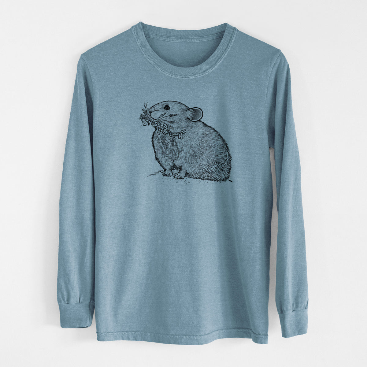 Ochotona princeps - American Pika - Men&#39;s Heavyweight 100% Cotton Long Sleeve