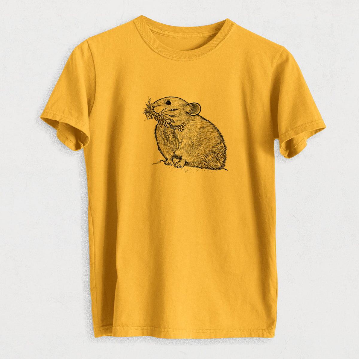 Ochotona princeps - American Pika - Heavyweight Men&#39;s 100% Organic Cotton Tee
