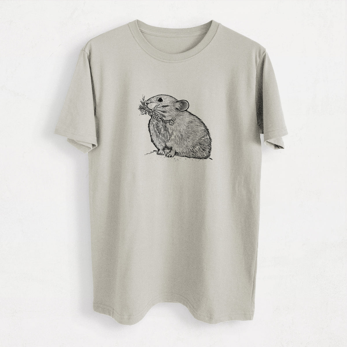 Ochotona princeps - American Pika - Heavyweight Men&#39;s 100% Organic Cotton Tee
