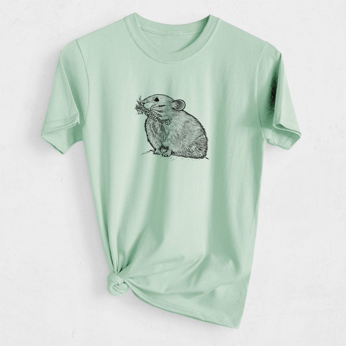 Ochotona princeps - American Pika - Heavyweight Men&#39;s 100% Organic Cotton Tee
